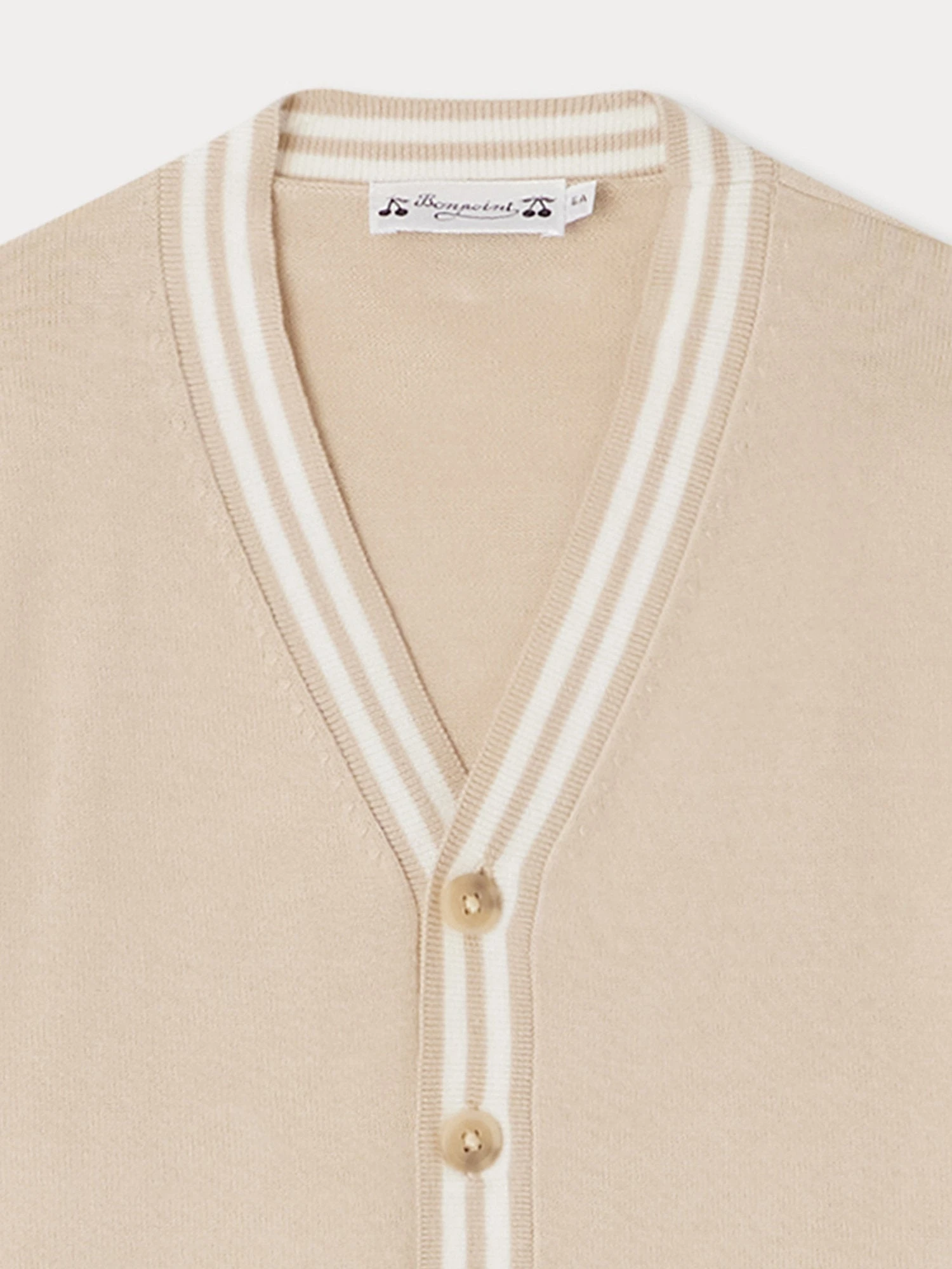 BONPOINT Cardigan Corbin Rayures Sable 5 BONPOINT Cardigan Corbin Rayures Sable – Image 3