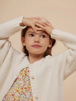 BONPOINT Cardigan Fantain Blanc Lait