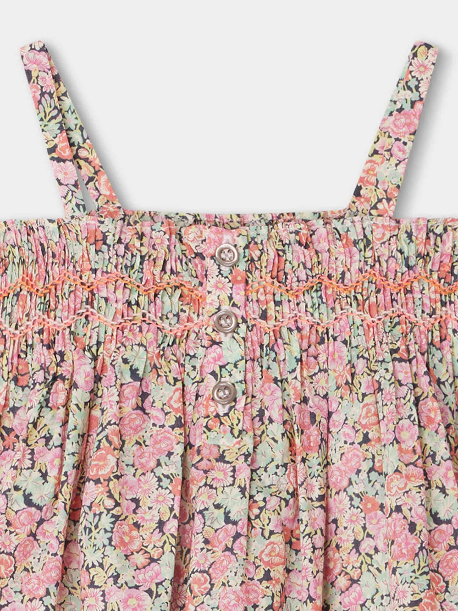 BONPOINT Robe Smockée Fabricia Corail 5 BONPOINT Robe Smockée Fabricia Corail – Image 4