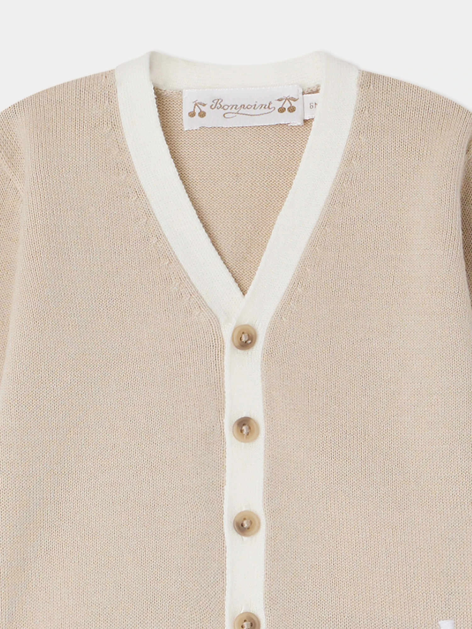 BONPOINT Cardigan Teotim Rayures Sable 5 BONPOINT Cardigan Teotim Rayures Sable – Image 3