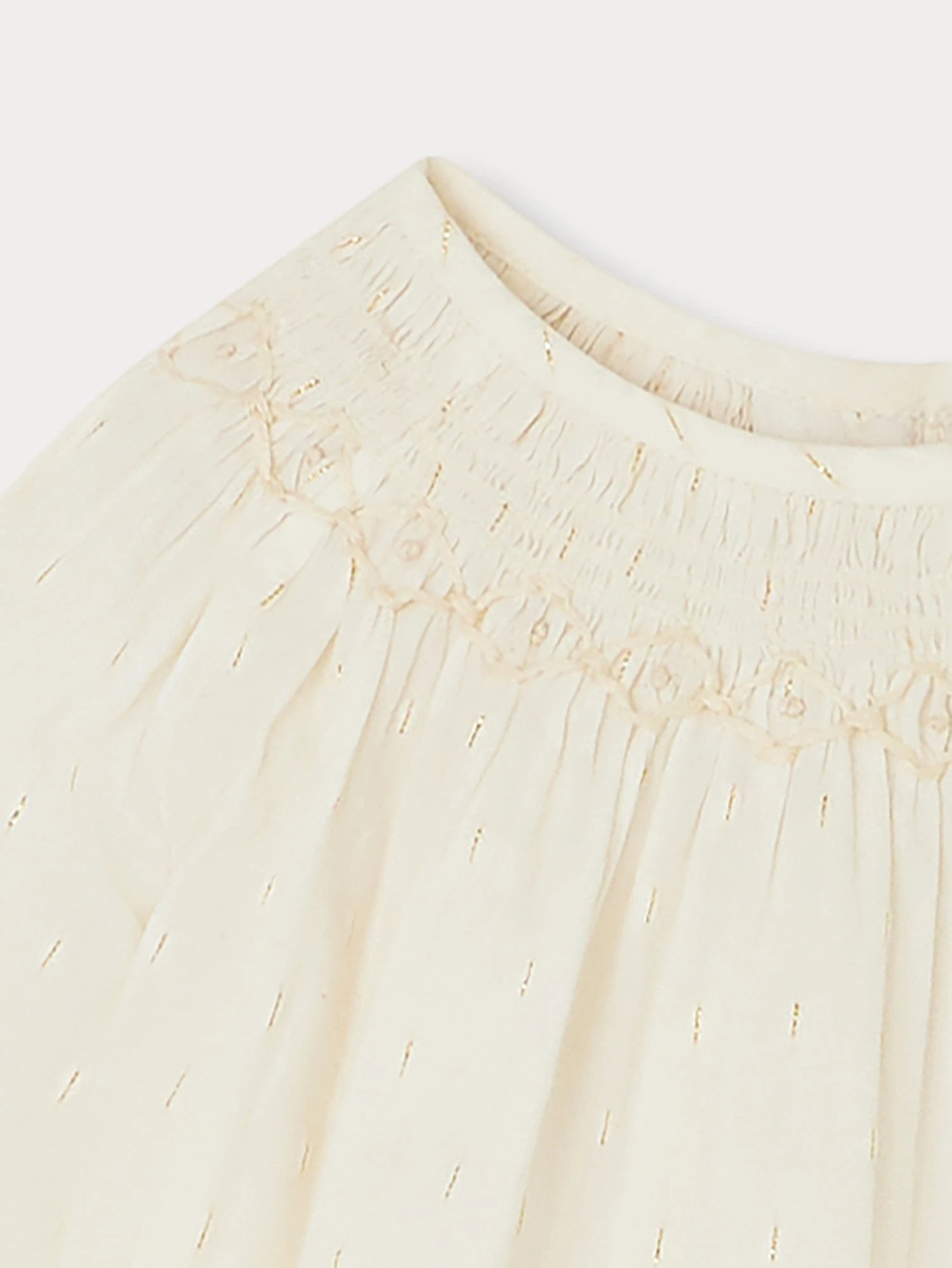 BONPOINT Blouse Smockée Griotte Or Imprimé 5 BONPOINT Blouse Smockée Griotte Or Imprimé – Image 3