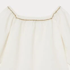 BONPOINT Blouse à Encolure Carrée Brodée Fille Blanc Lait -Bébé Vêtements Boutique P02GBLWO0701 002 P02GBLWO0701 002 6