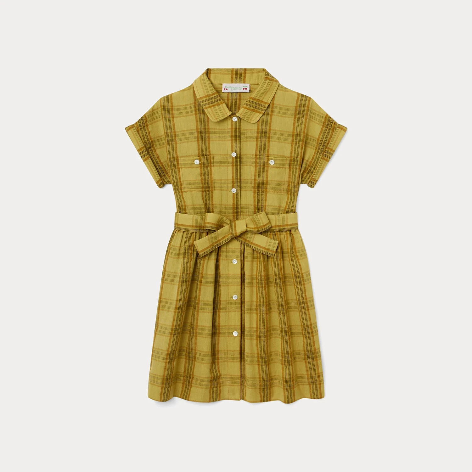 BONPOINT Robe En Voile Tissé Teint Fille Jaune Acide 3 BONPOINT Robe En Voile Tissé Teint Fille Jaune Acide