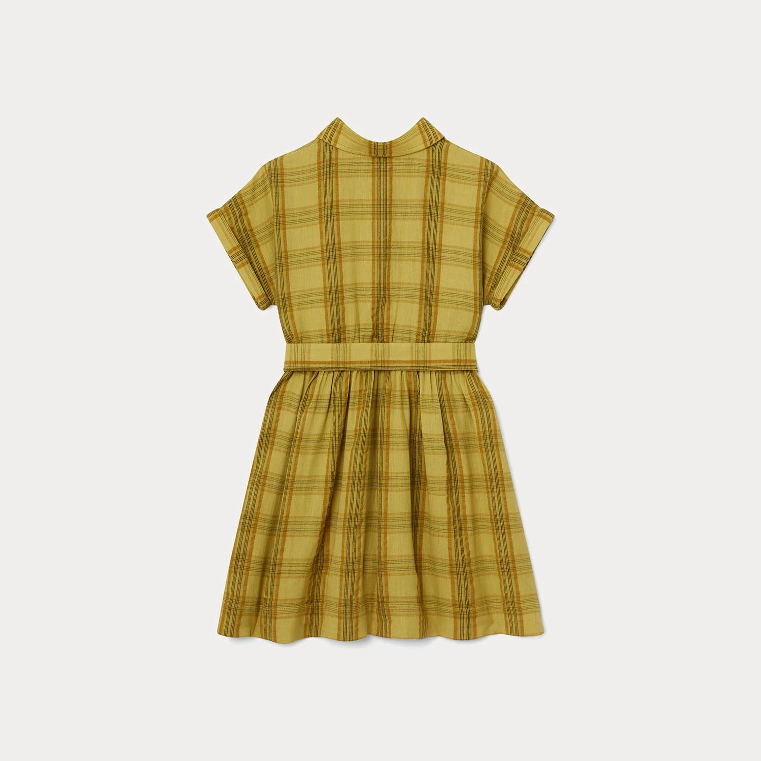 BONPOINT Robe En Voile Tissé Teint Fille Jaune Acide 4 BONPOINT Robe En Voile Tissé Teint Fille Jaune Acide – Image 2