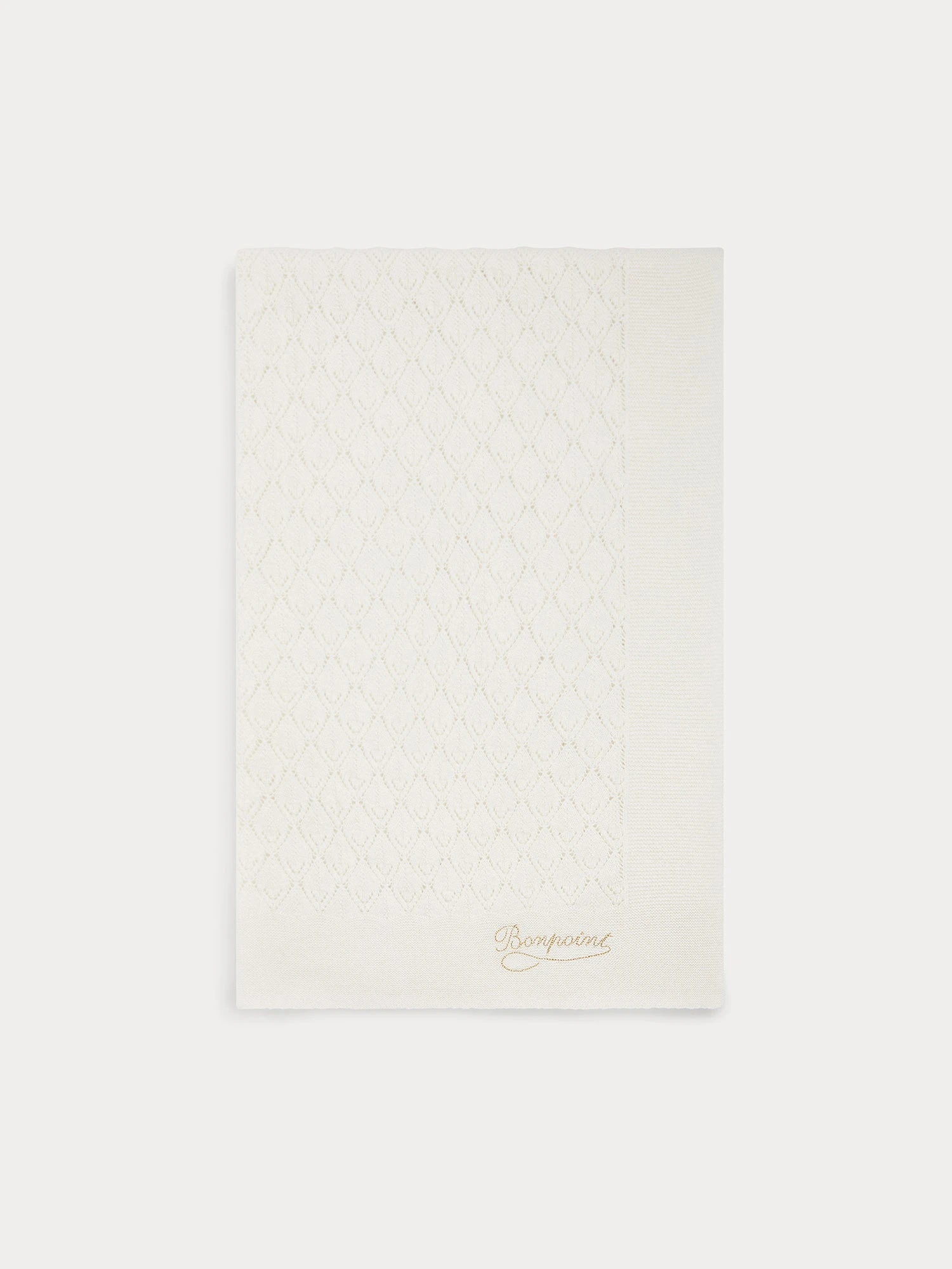 BONPOINT Couverture Avec Losanges Ajourés Bébé Blanc Lait 3 BONPOINT Couverture Avec Losanges Ajourés Bébé Blanc Lait