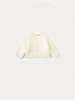 BONPOINT Cardigan Bébé En Cachemire Blanc Lait