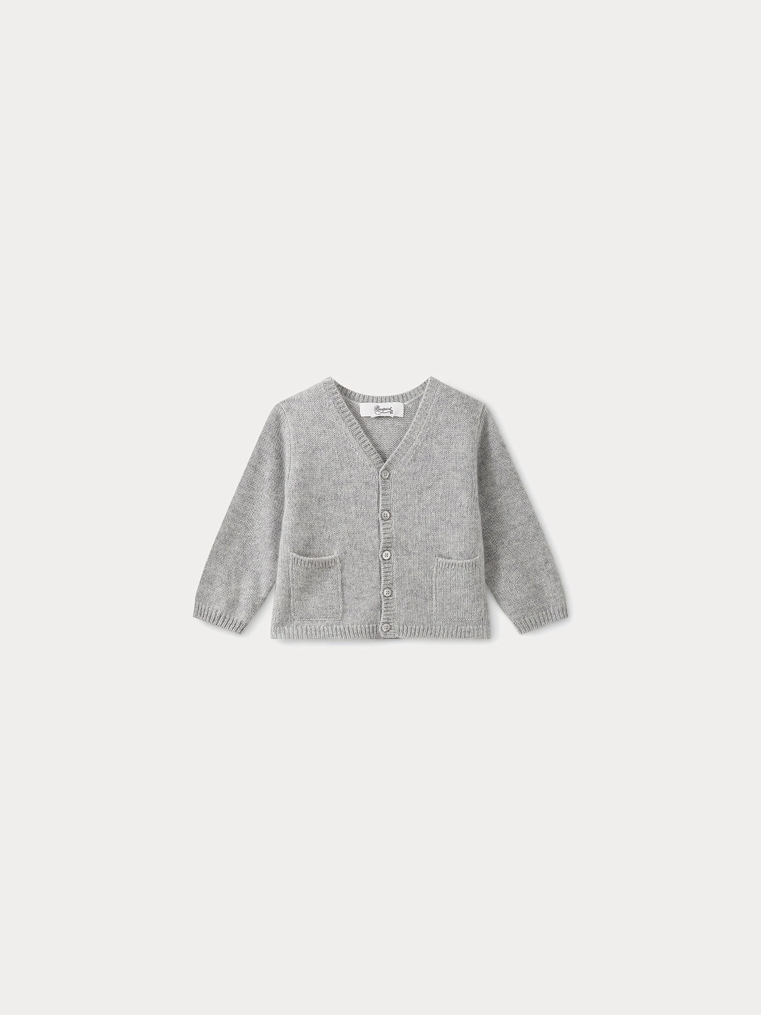 BONPOINT Cardigan Cachemire Gris Clair 3 BONPOINT Cardigan Cachemire Gris Clair