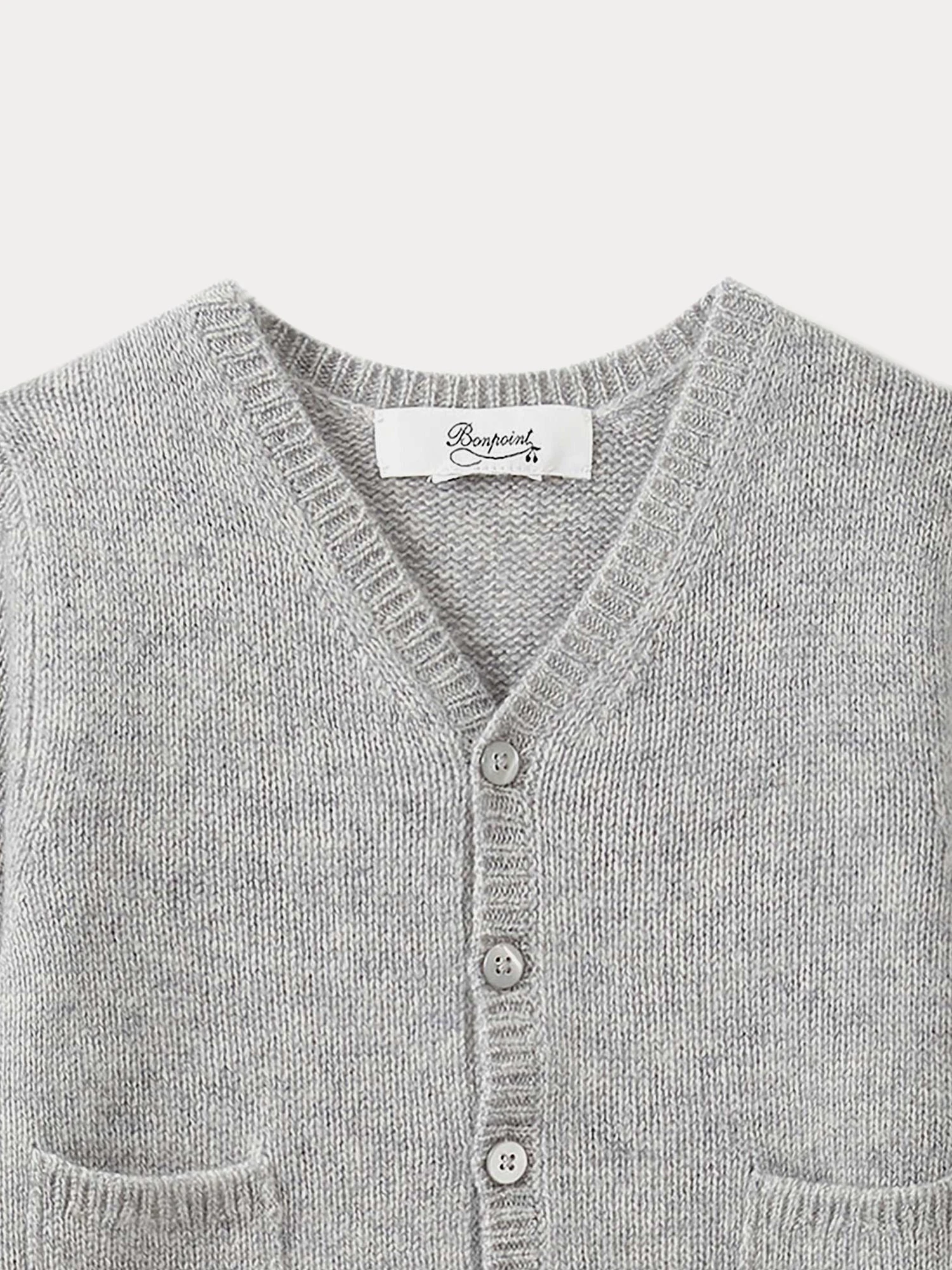 BONPOINT Cardigan Cachemire Gris Clair 5 BONPOINT Cardigan Cachemire Gris Clair – Image 3