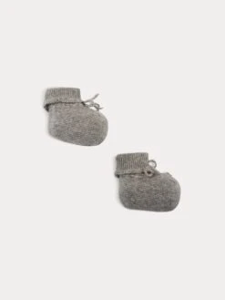 BONPOINT Chaussons En Cachemire Bébé Gris Chiné Clair