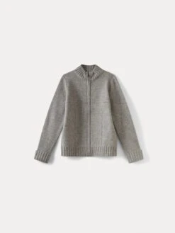 BONPOINT Cardigan En Cachemire Garçon Gris Chiné Clair