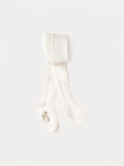BONPOINT Collant à Côtes Bébé Blanc Lait