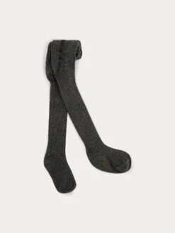 BONPOINT Collant à Côtes Bébé Gris Chiné Foncé