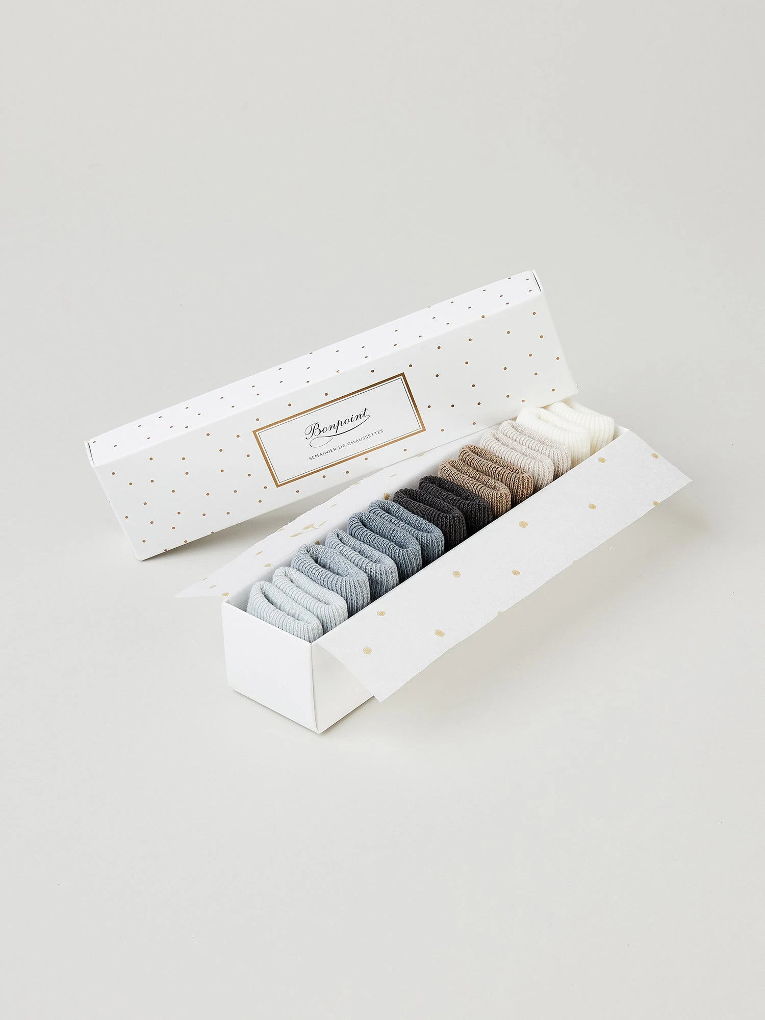 BONPOINT Semainier Chaussettes En Coton Bébé Bleu Du Nord 3 BONPOINT Semainier Chaussettes En Coton Bébé Bleu Du Nord