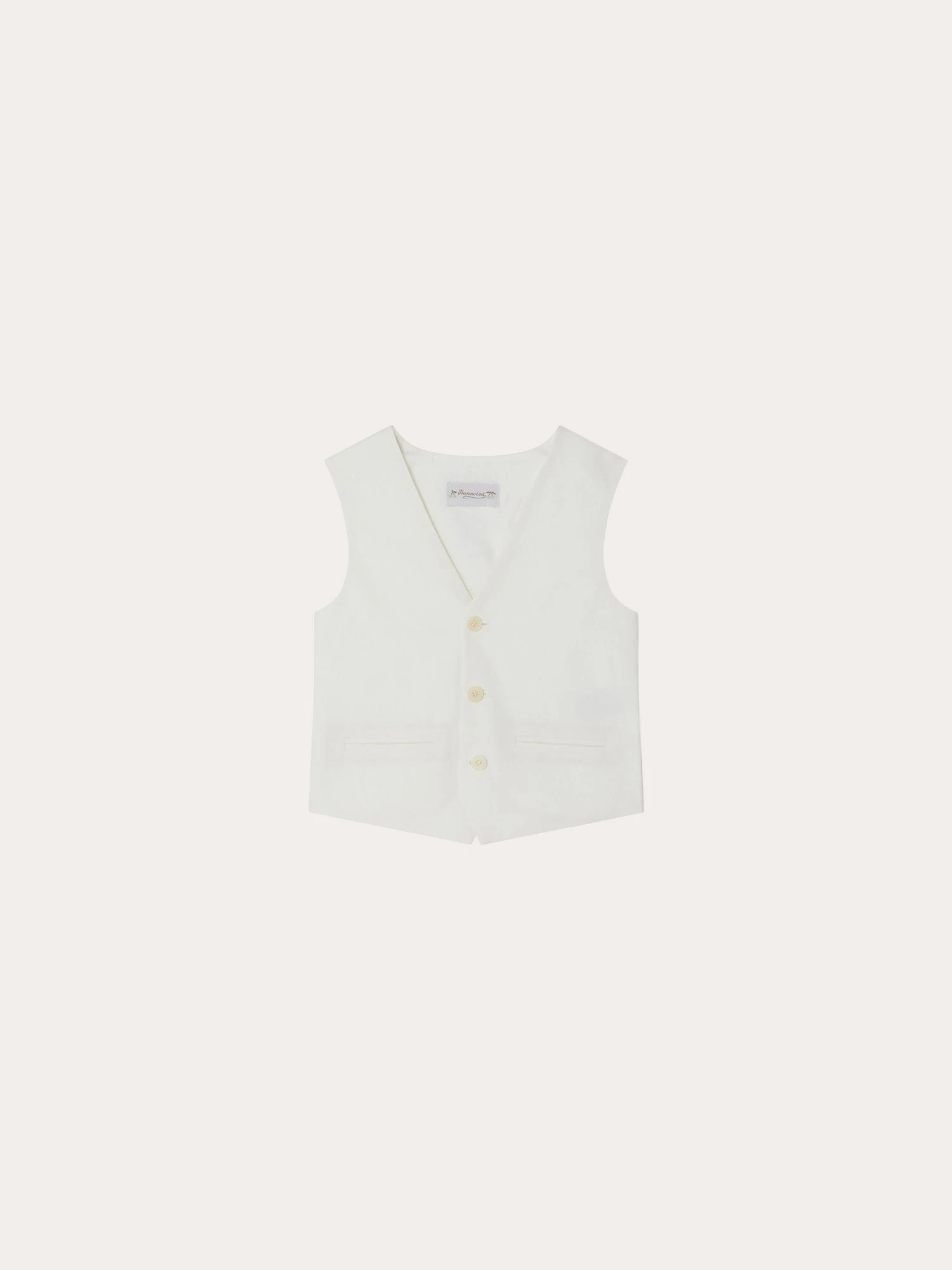 BONPOINT Gilet De Cérémonie En Lin Et Coton Garçon Blanc Lait 3 BONPOINT Gilet De Cérémonie En Lin Et Coton Garçon Blanc Lait