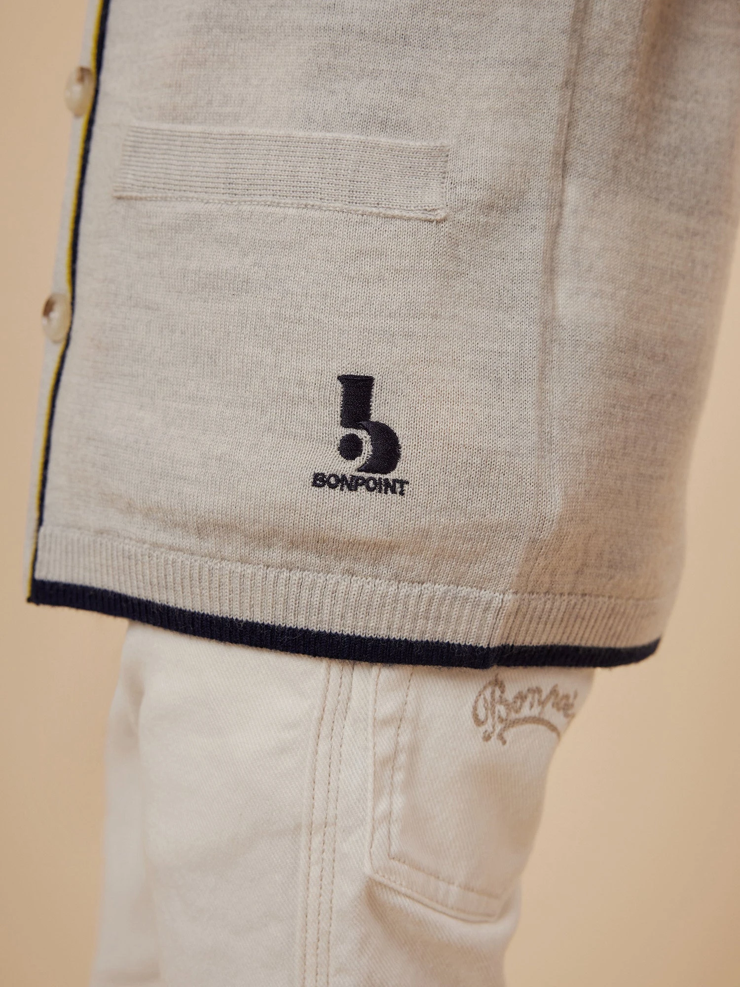 BONPOINT Cardigan Tilian Gris Chiné Clair 7 BONPOINT Cardigan Tilian Gris Chiné Clair – Image 5