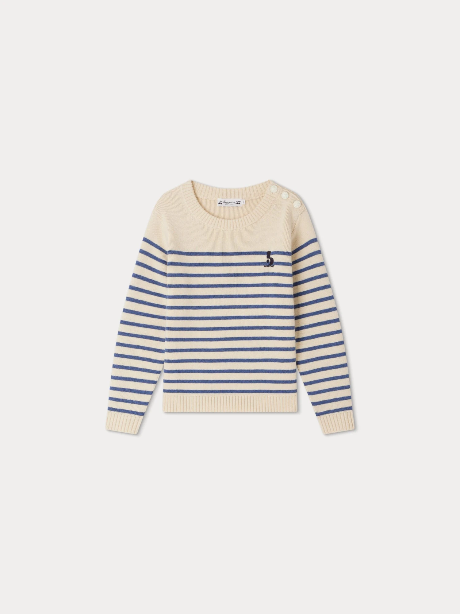 BONPOINT Pull Crofton Bleu Mer 4 BONPOINT Pull Crofton Bleu Mer – Image 2