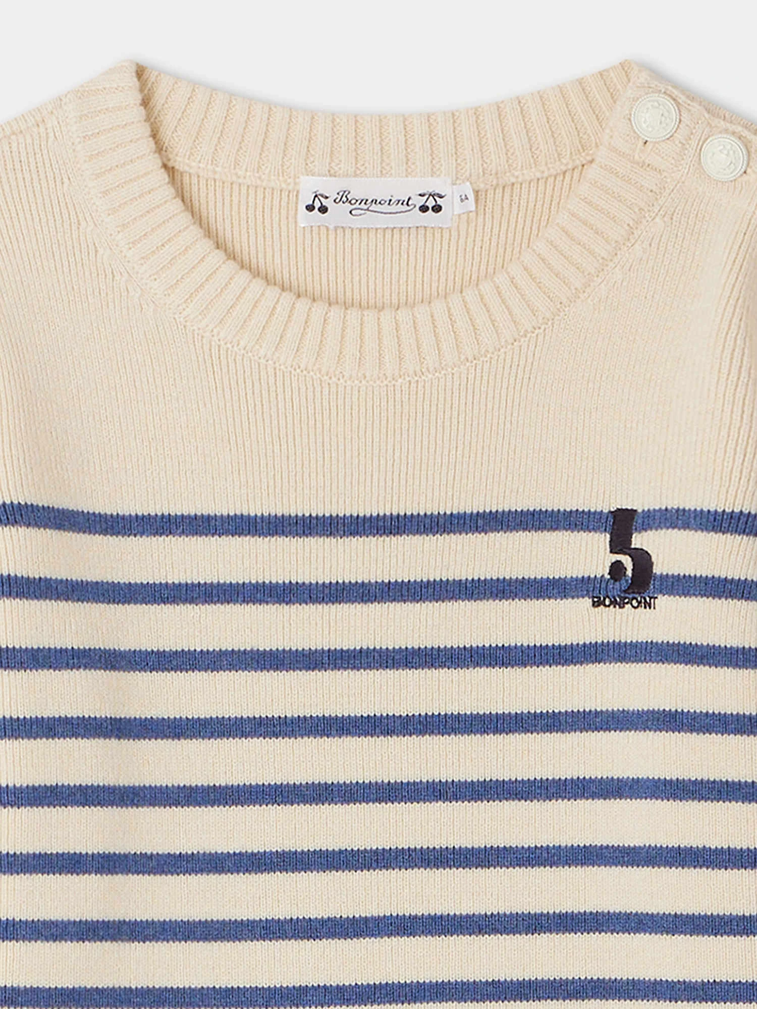 BONPOINT Pull Crofton Bleu Mer 6 BONPOINT Pull Crofton Bleu Mer – Image 4