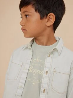 BONPOINT Chemise Altman Bleu Aqua