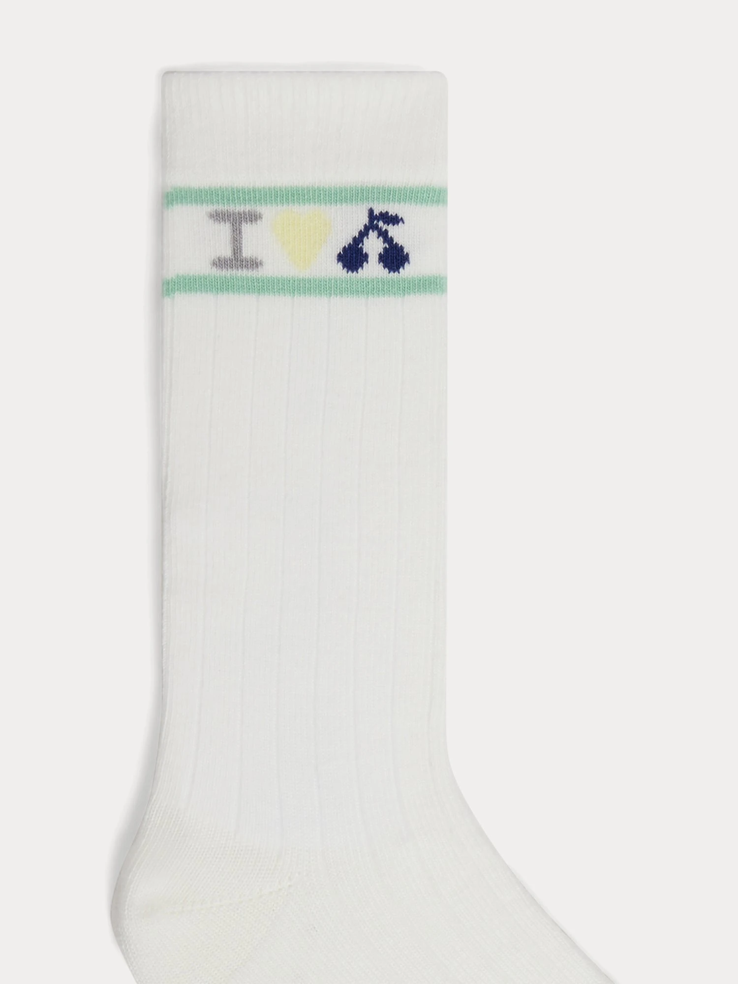 BONPOINT Chaussettes Filo Rayures Blanc Lait 4 BONPOINT Chaussettes Filo Rayures Blanc Lait – Image 2