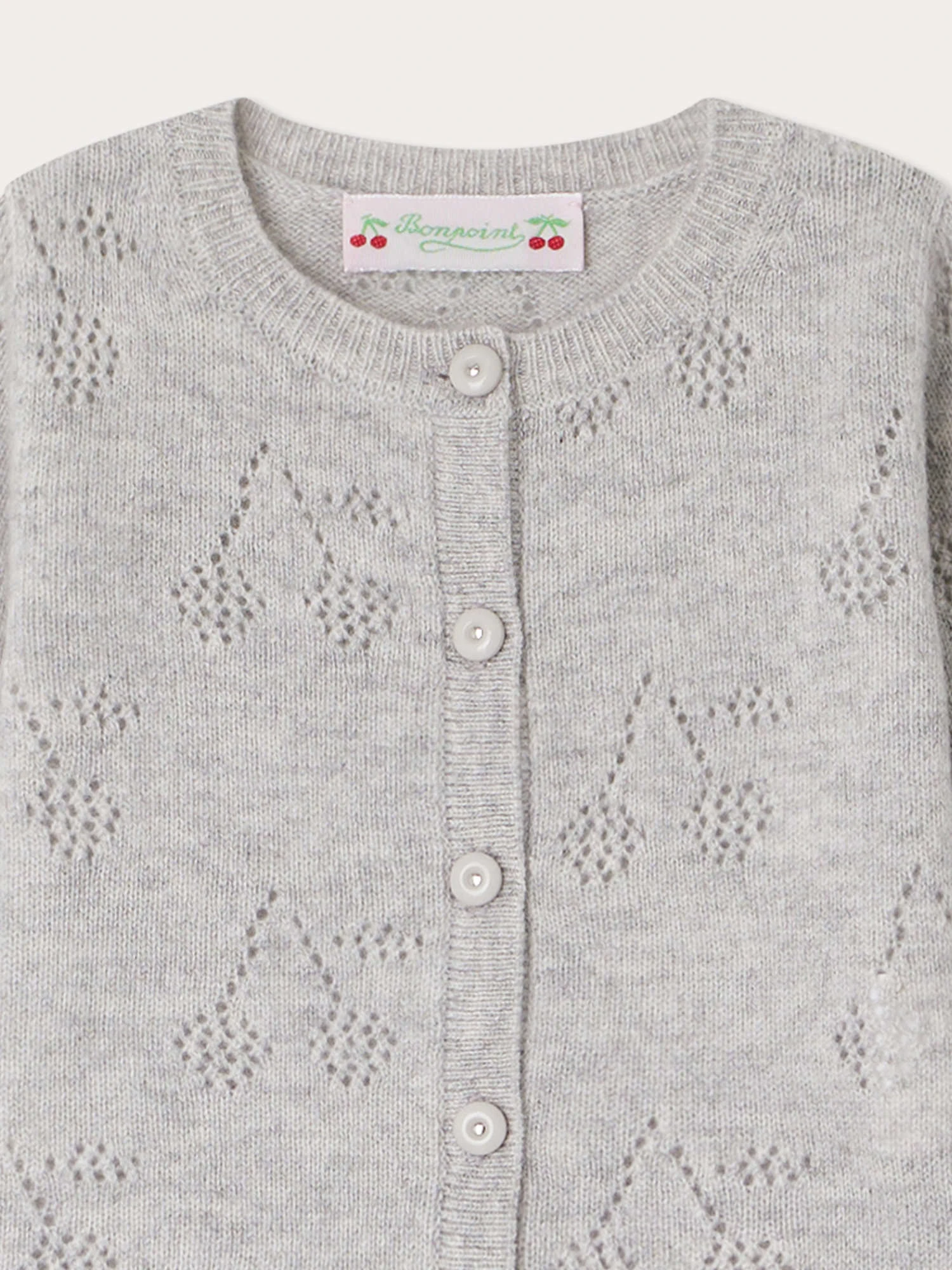 BONPOINT Cardigan Tibile Gris Chiné Clair 6 BONPOINT Cardigan Tibile Gris Chiné Clair – Image 4