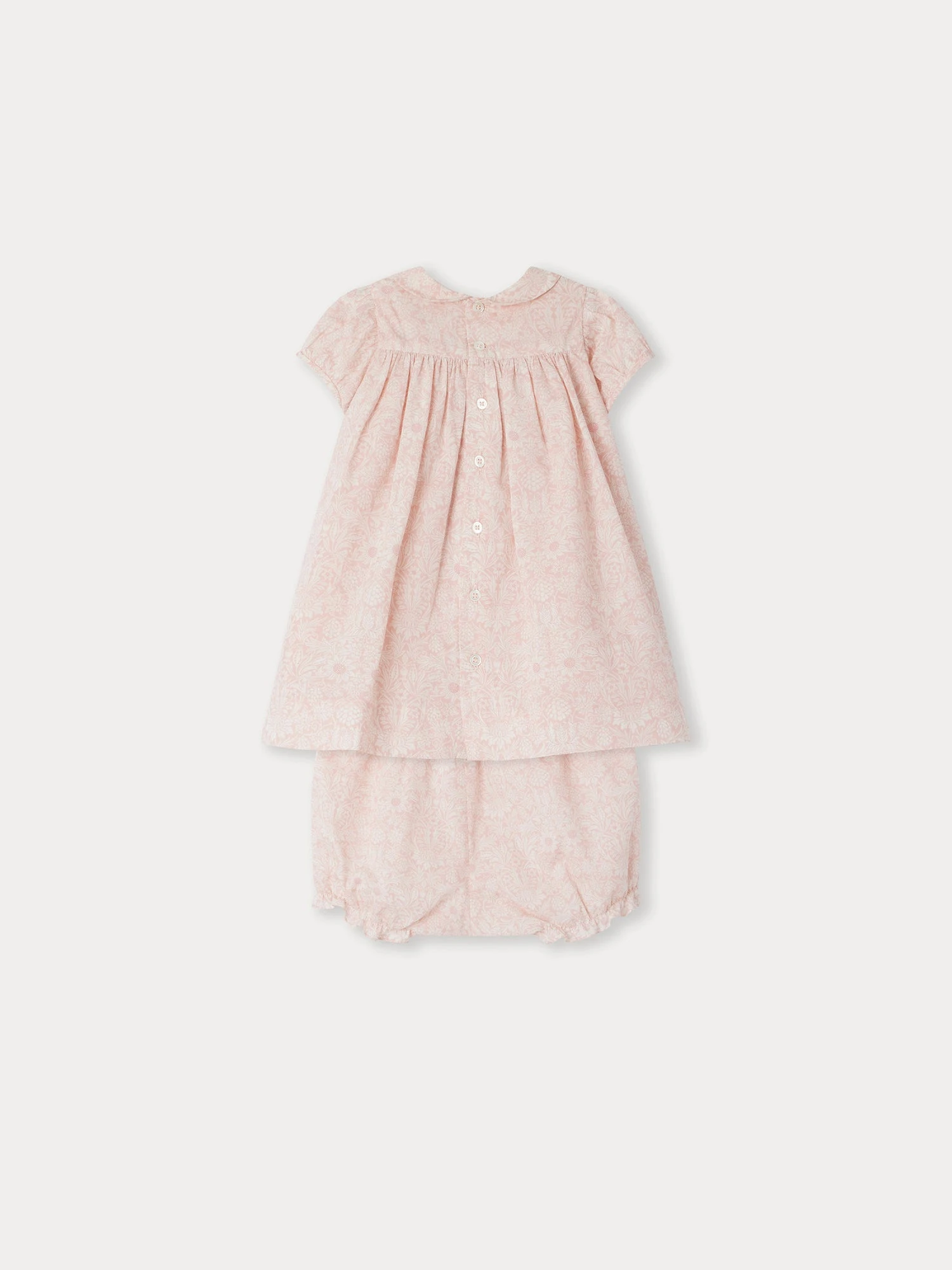 BONPOINT Robe Smockée Joyeuse Rose Pâle 5 BONPOINT Robe Smockée Joyeuse Rose Pâle – Image 3