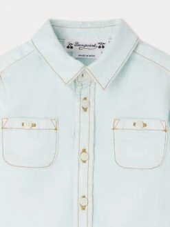 BONPOINT Chemise Mico Bleu Aqua -Bébé Vêtements Boutique S04YSHW00006 012 S04YSHW00006 012 3