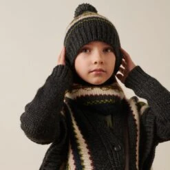 BONPOINT Bonnet Brigitte Gris Chiné -Bébé Vêtements Boutique W02GACKN0601 994A W02GACKN0601 994A 5