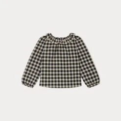 BONPOINT Blouse Brodée Timber Carreaux Noir
