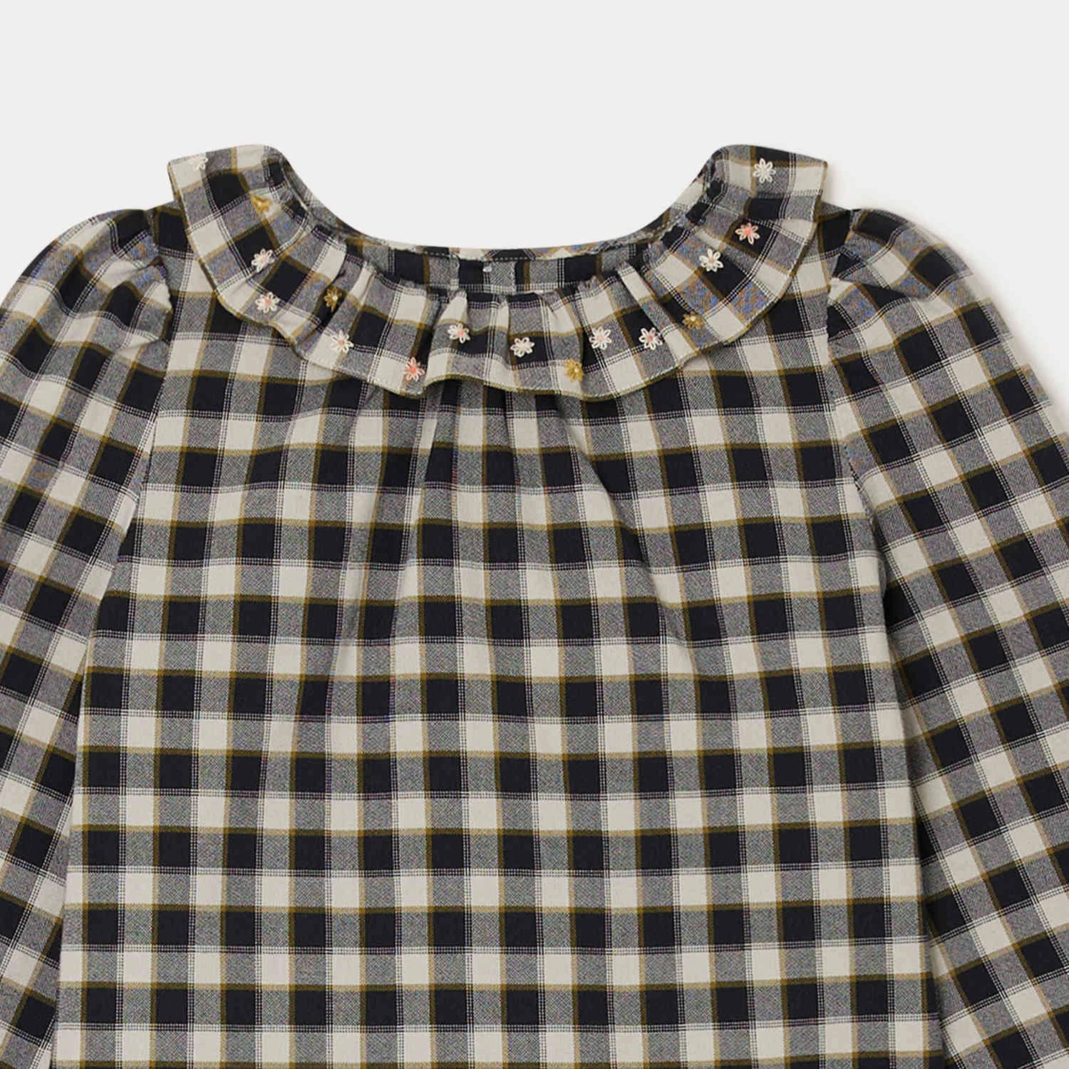 BONPOINT Blouse Brodée Timber Carreaux Noir 5 BONPOINT Blouse Brodée Timber Carreaux Noir – Image 3