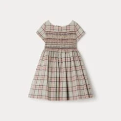 BONPOINT Robe Habillée Duchesse Vert Clair Ecossais