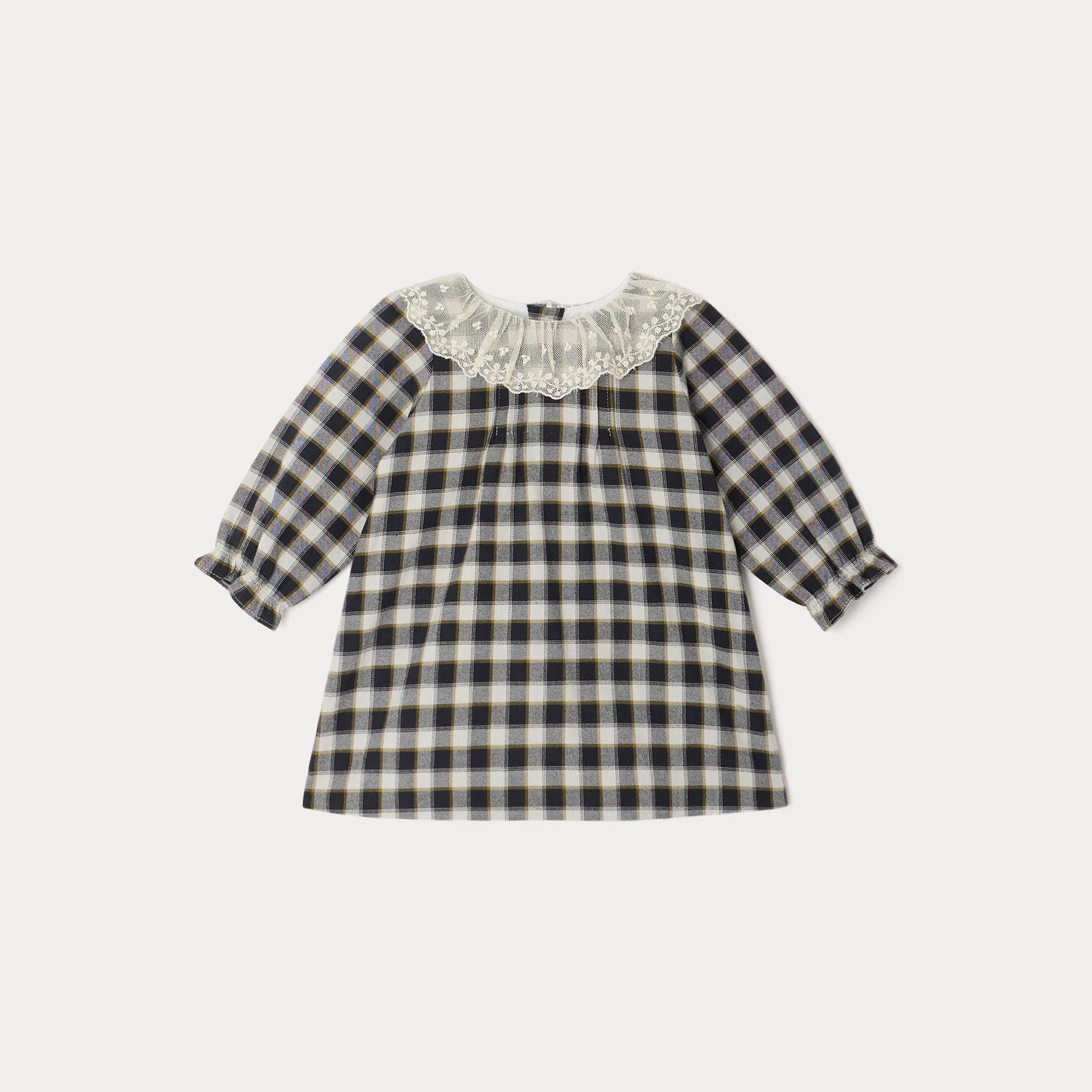 BONPOINT Robe Magnolia Carreaux Noir 3 BONPOINT Robe Magnolia Carreaux Noir