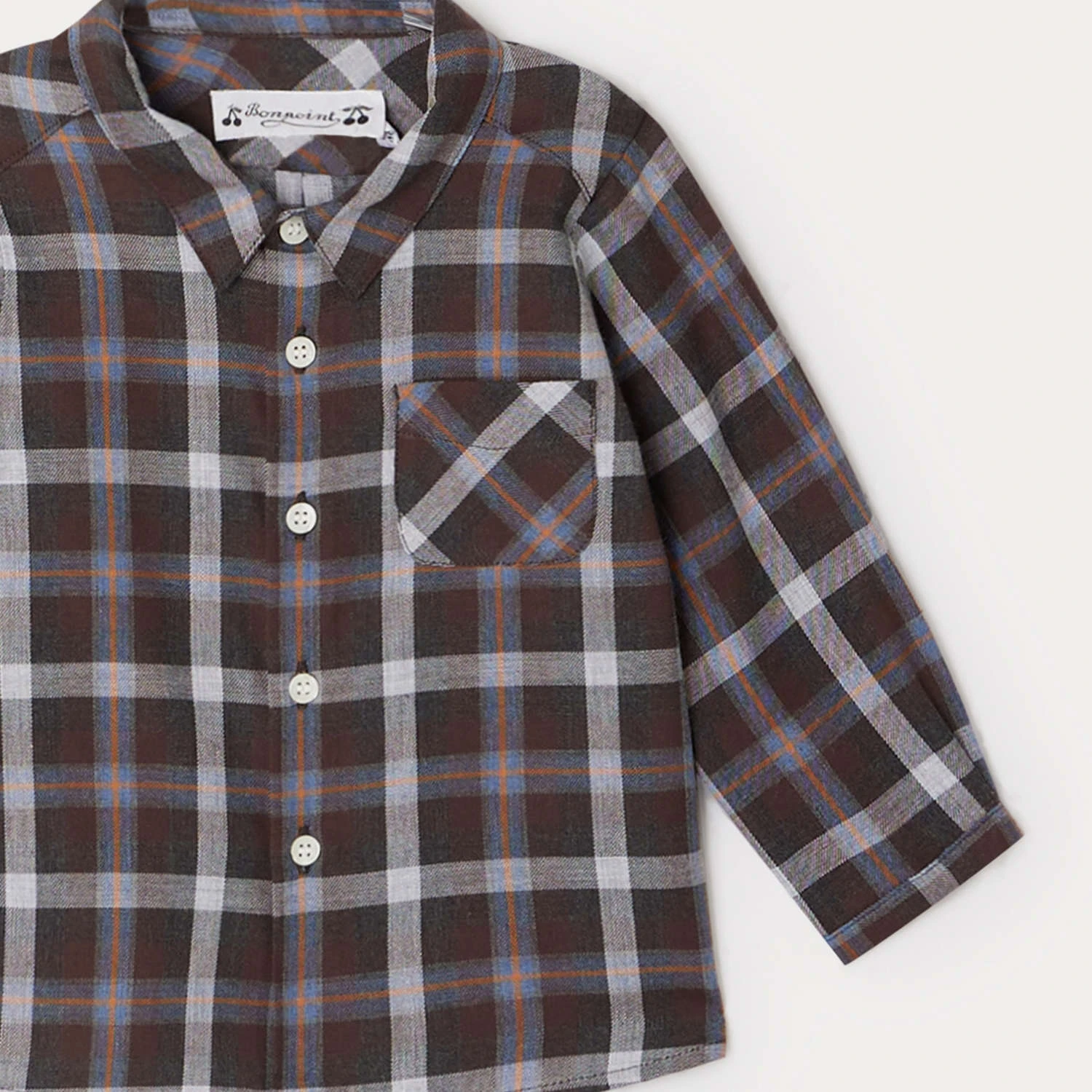 BONPOINT Chemise Malo Chocolat écossais 5 BONPOINT Chemise Malo Chocolat écossais – Image 3