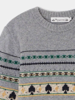 BONPOINT Pull Branco Multicolore Bleu-gris -Bébé Vêtements Boutique W03BJUK00010 914 W03BJUK00010 914 3