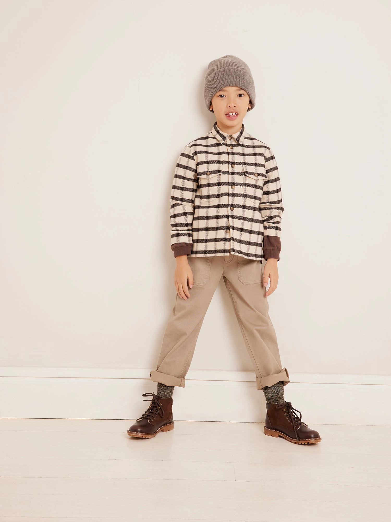 BONPOINT Chemise Boy Carreaux Ecru 3 BONPOINT Chemise Boy Carreaux Ecru