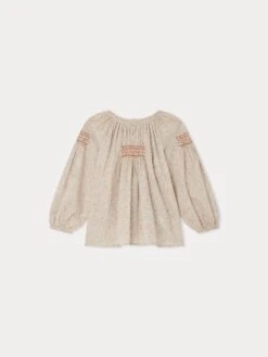BONPOINT Blouse Smockée Poldie Fleurs Rose