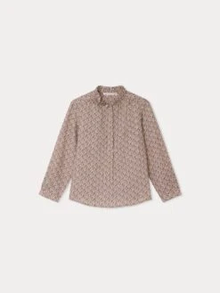 BONPOINT Blouse Burgundy Fleurs Taupe