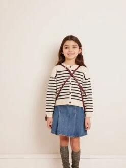 BONPOINT Cardigan Demy Rayures Marine