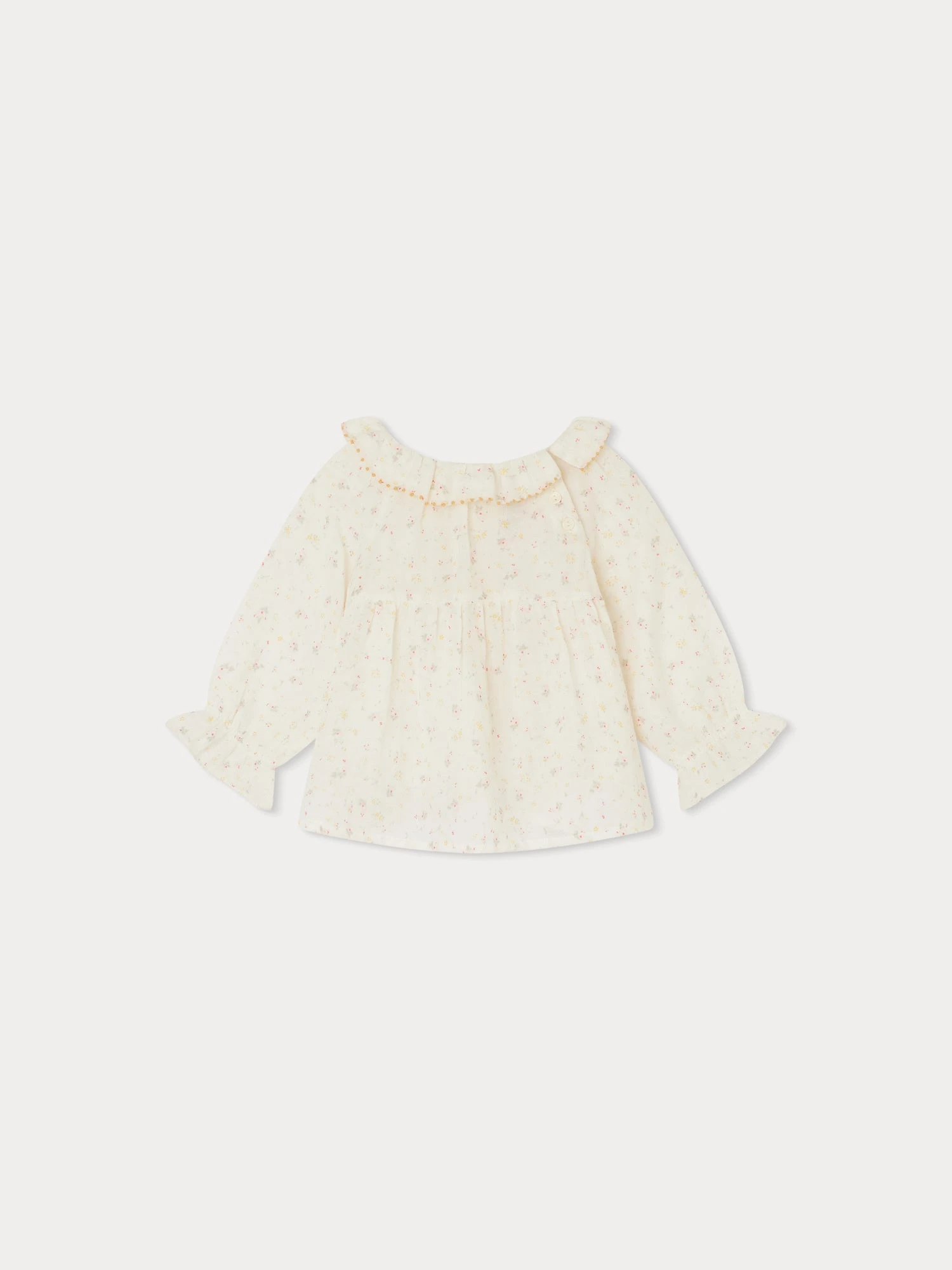 BONPOINT Blouse Brodée Melly Fleurs Bleu Aqua 3 BONPOINT Blouse Brodée Melly Fleurs Bleu Aqua