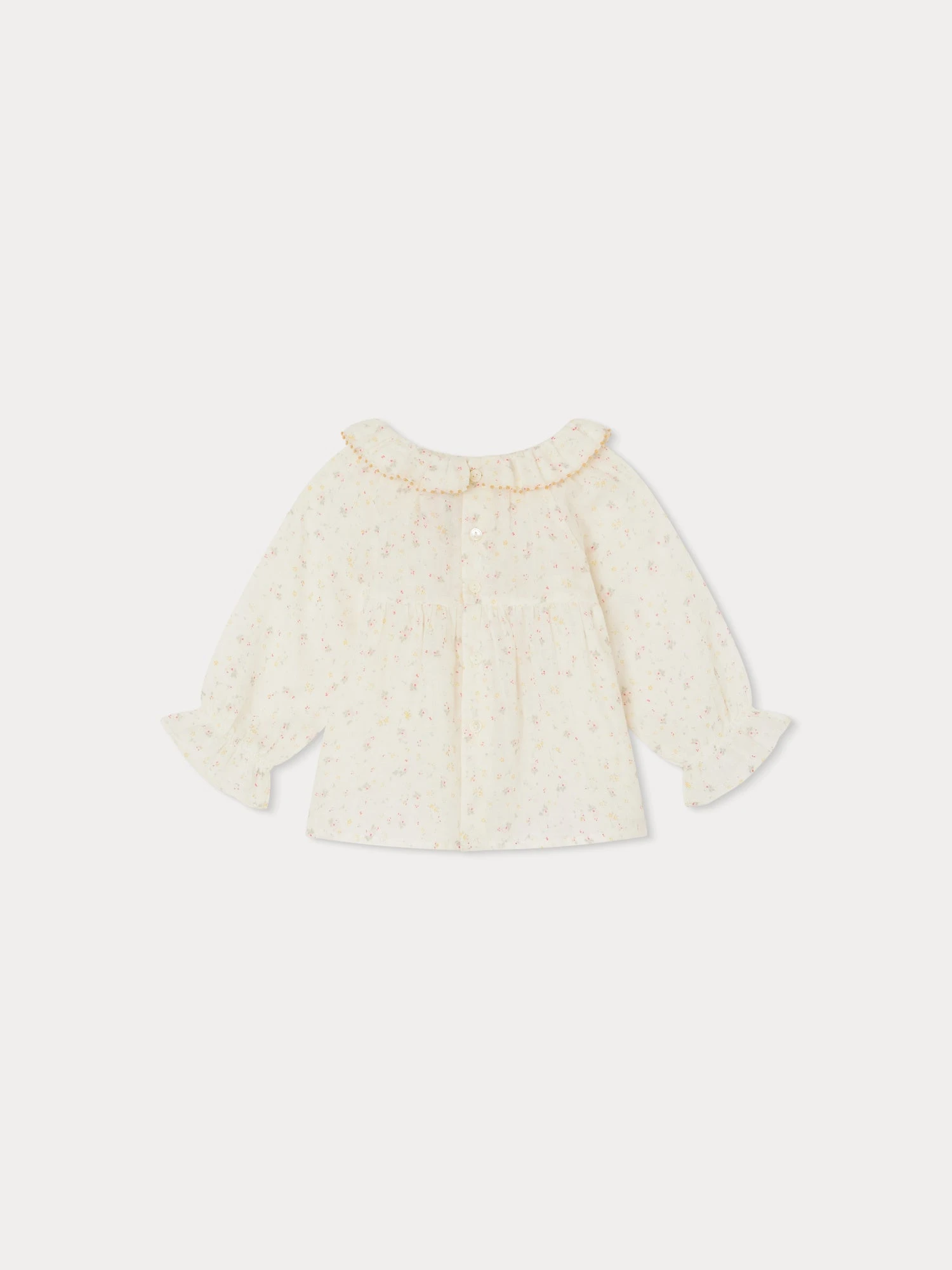 BONPOINT Blouse Brodée Melly Fleurs Bleu Aqua 4 BONPOINT Blouse Brodée Melly Fleurs Bleu Aqua – Image 2