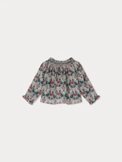 BONPOINT Blouse Smockée Griotte Fleur Figue