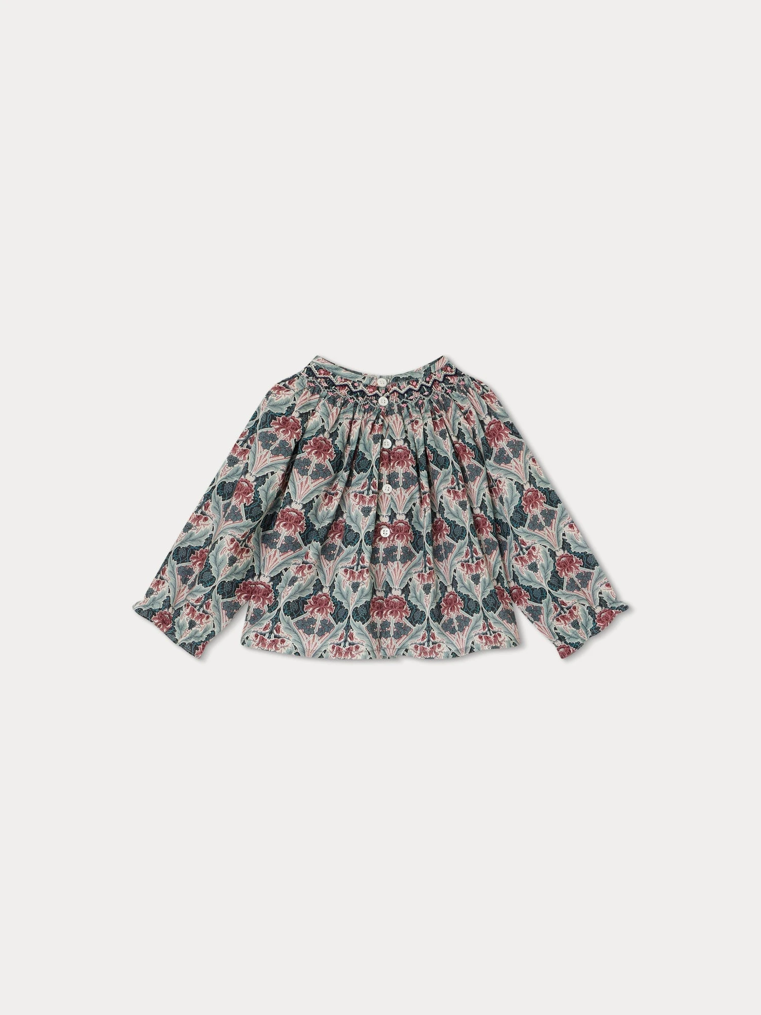 BONPOINT Blouse Smockée Griotte Fleur Figue 5 BONPOINT Blouse Smockée Griotte Fleur Figue – Image 3