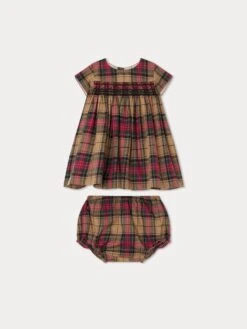 BONPOINT Robe Smockée Maruska Camel