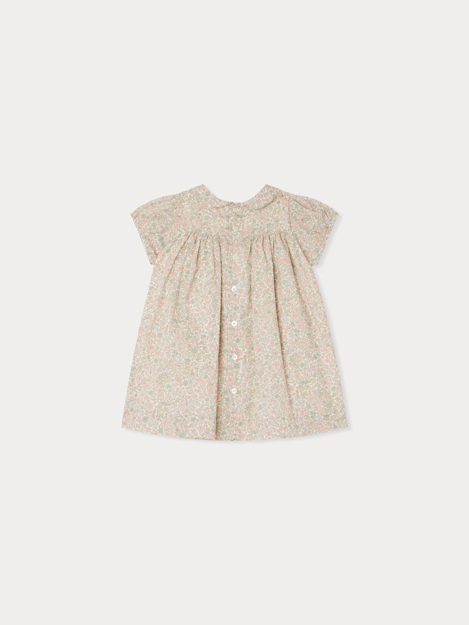BONPOINT Robe Smockée Joyeuse Fleurs Rose 5 BONPOINT Robe Smockée Joyeuse Fleurs Rose – Image 3