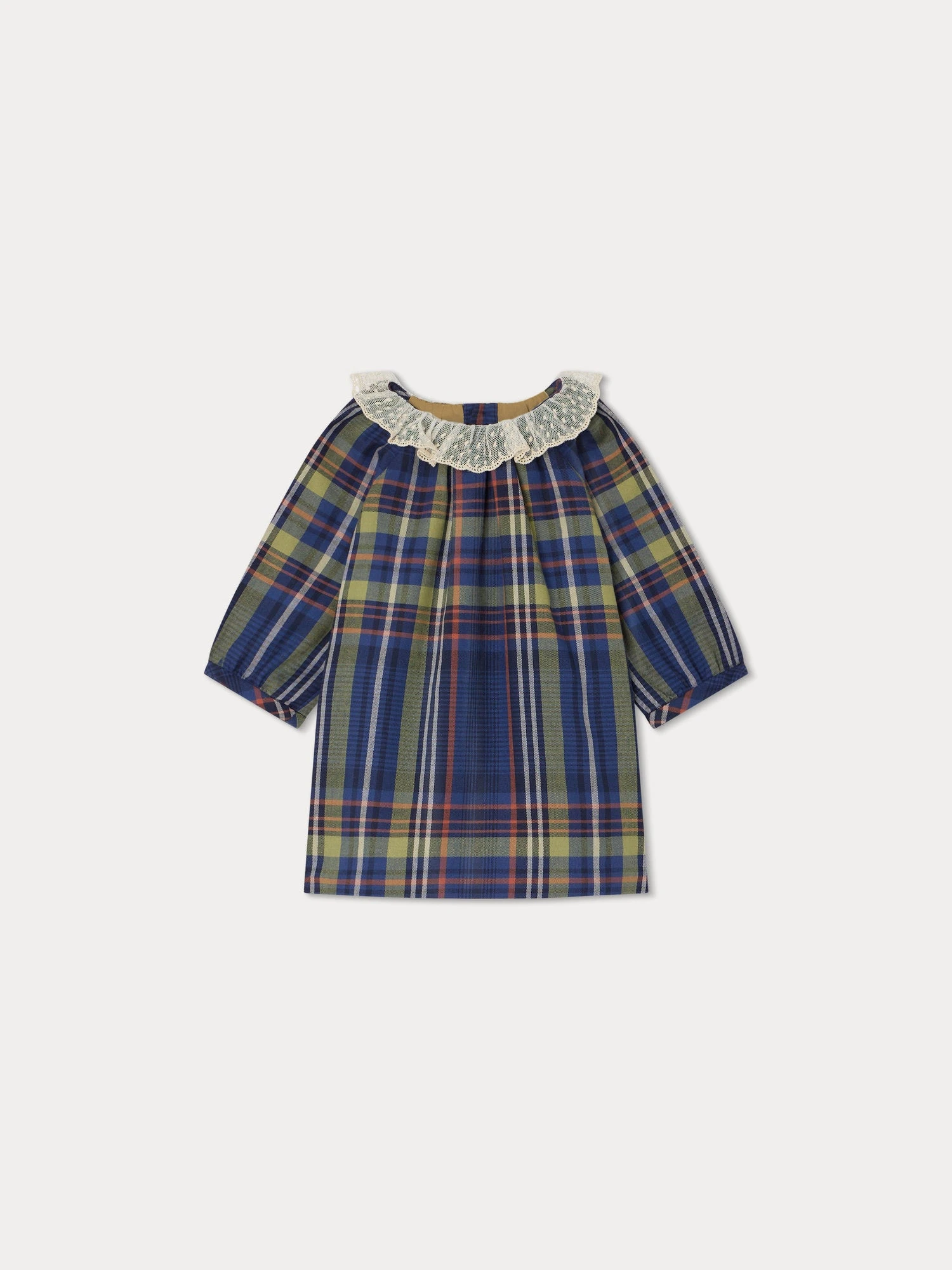 BONPOINT Robe Flavili Ecossais Marine 3 BONPOINT Robe Flavili Ecossais Marine