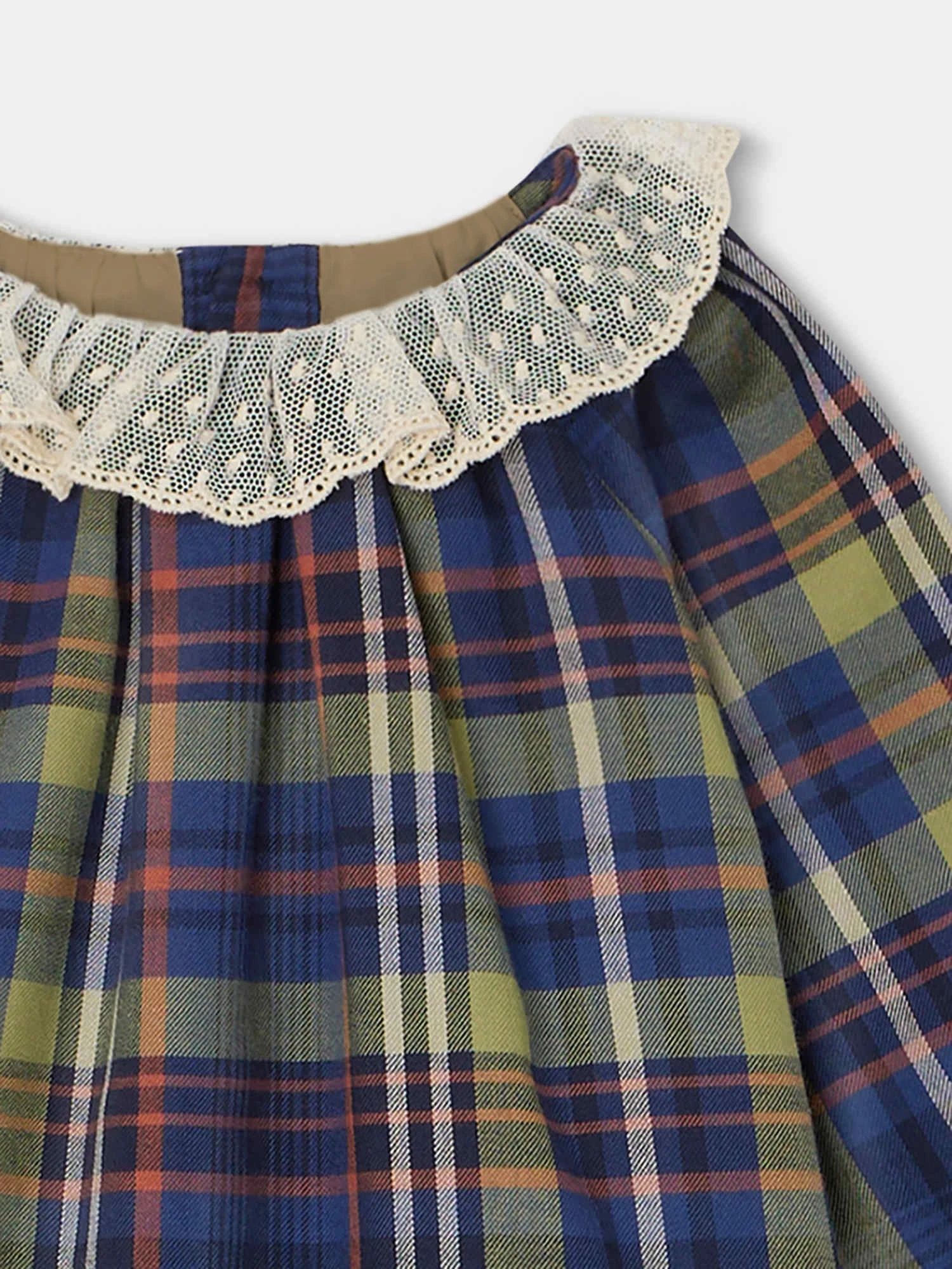 BONPOINT Robe Flavili Ecossais Marine 6 BONPOINT Robe Flavili Ecossais Marine – Image 4
