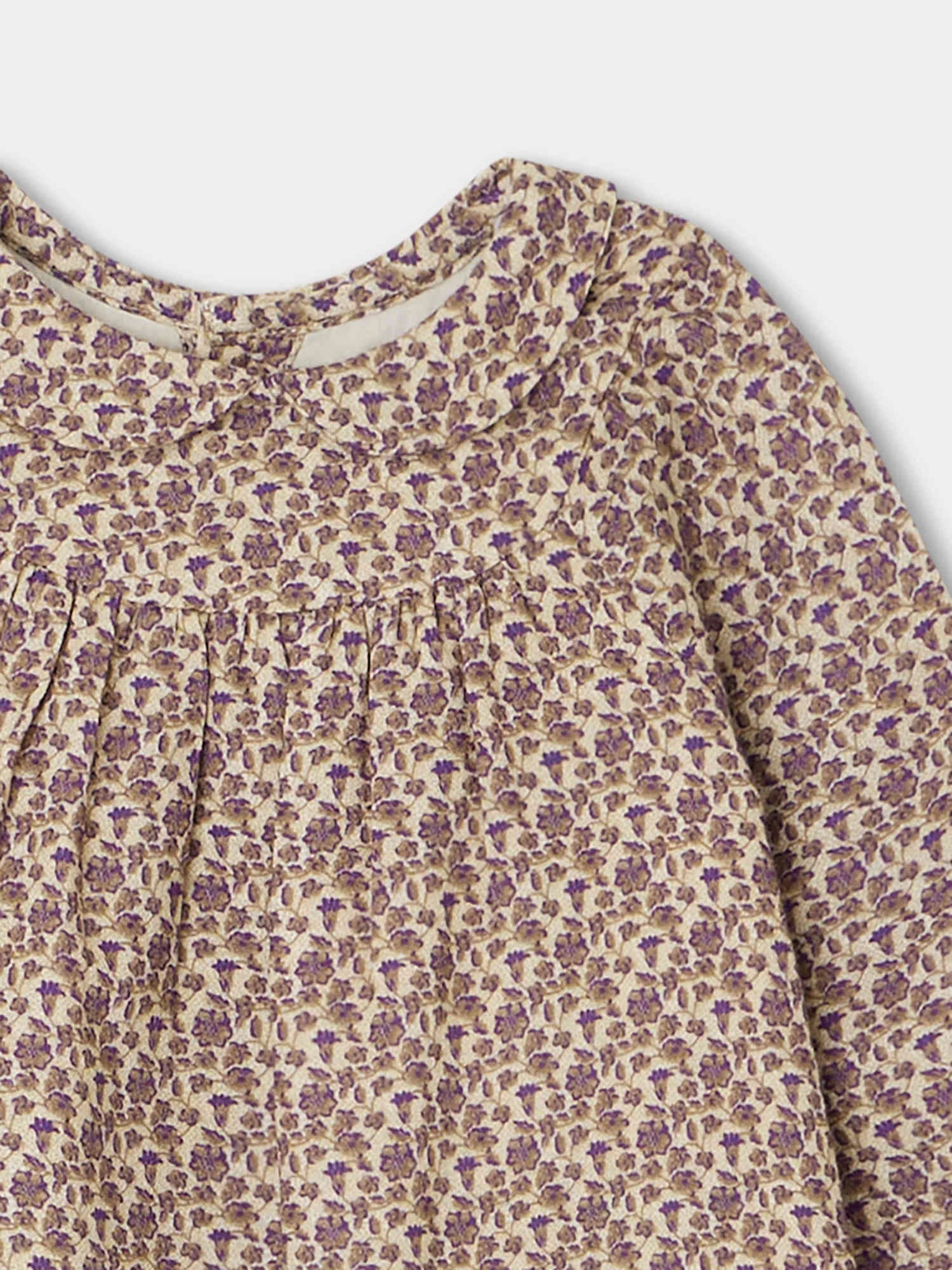 BONPOINT Robe Jeni Fleurs Taupe 5 BONPOINT Robe Jeni Fleurs Taupe – Image 3