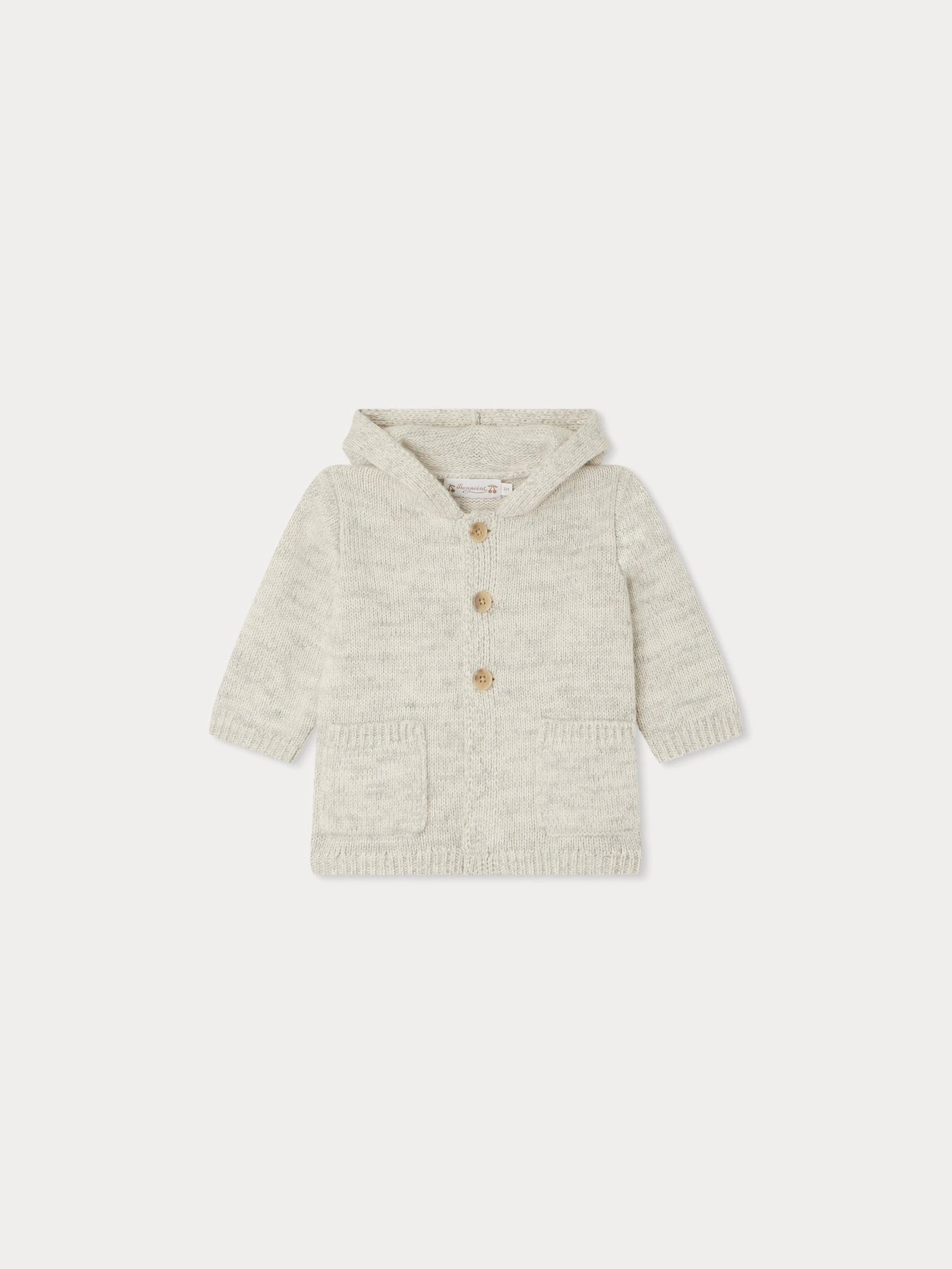 BONPOINT Burnou Atexane Gris Chiné Clair 3 BONPOINT Burnou Atexane Gris Chiné Clair