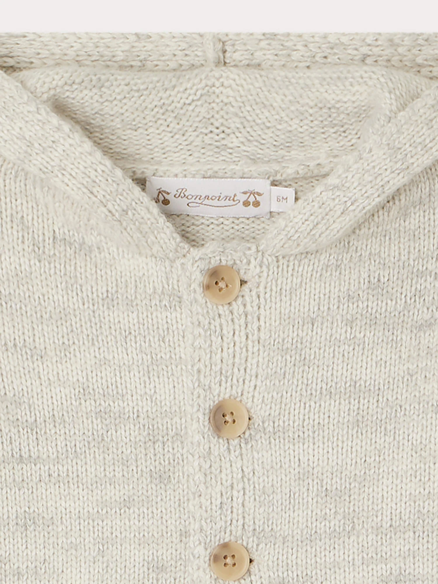 BONPOINT Burnou Atexane Gris Chiné Clair 5 BONPOINT Burnou Atexane Gris Chiné Clair – Image 3