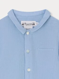 BONPOINT Chemise Boubou Bleu Gris 7 BONPOINT Chemise Boubou Bleu Gris -Bébé Vêtements Boutique W03YSHW00009 014B W03YSHW00009 014B 3