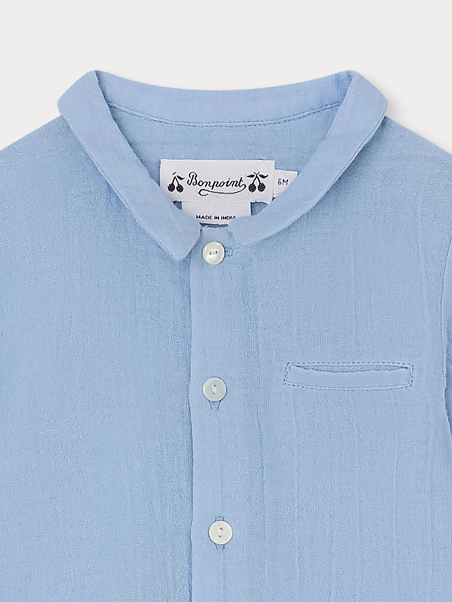 BONPOINT Chemise Boubou Bleu Gris 5 BONPOINT Chemise Boubou Bleu Gris – Image 3